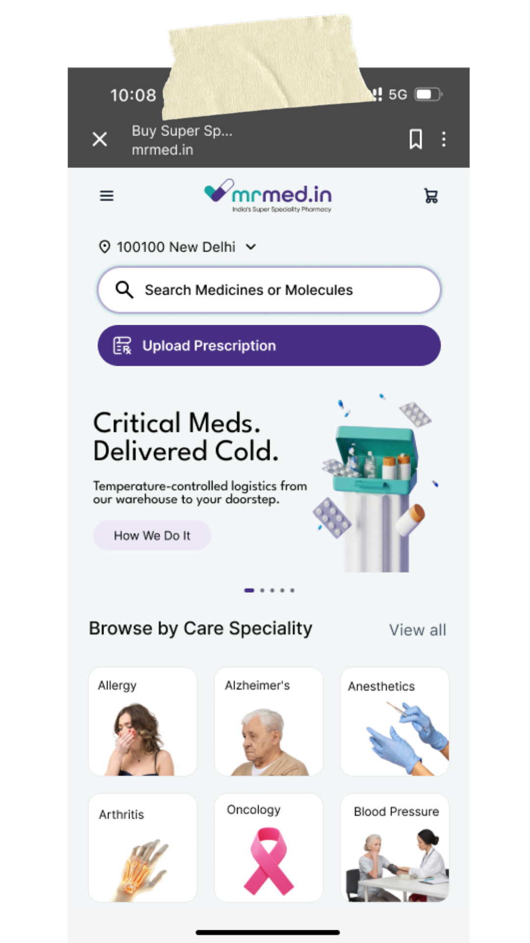 MrMed Homescreen- modern pharaceutical app.